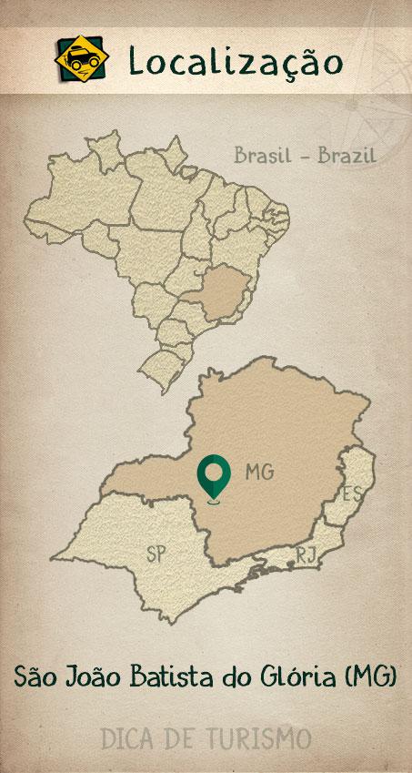 Mapa de localização de São João Batista do Glória MG